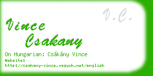 vince csakany business card